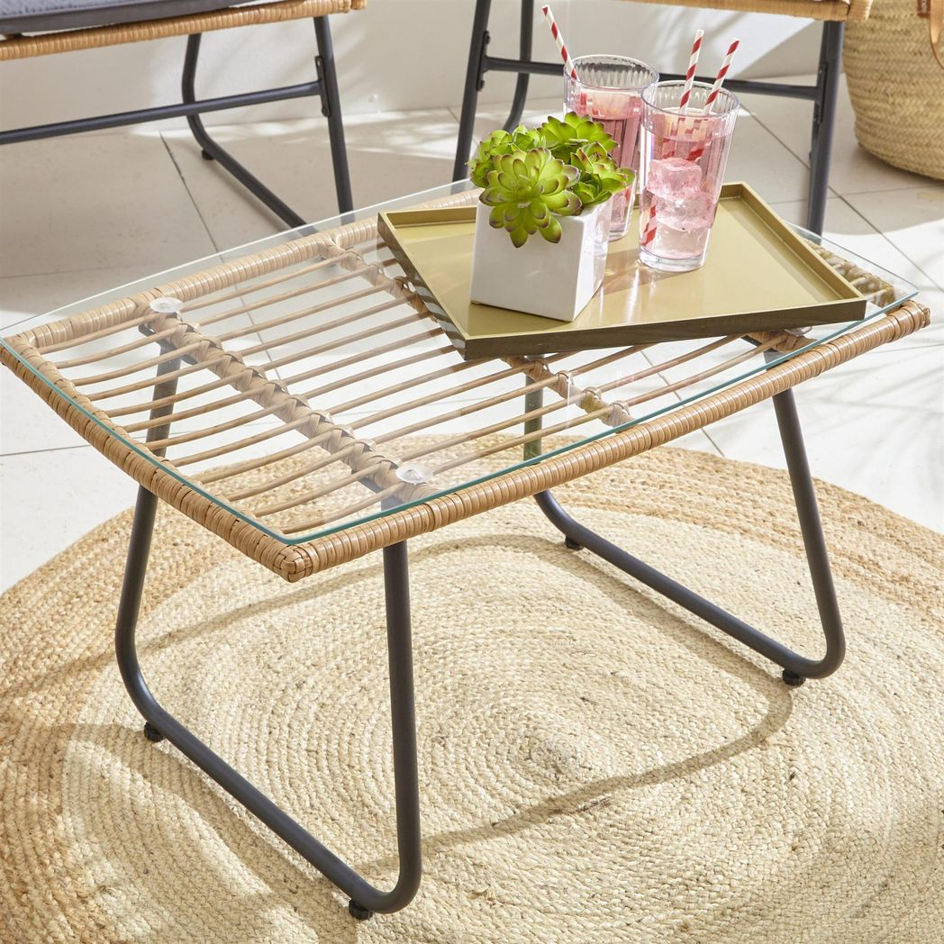 Neo Grey Bamboo 4-Piece Garden Sofa Set: Stylish Comfort for Outdoor Living