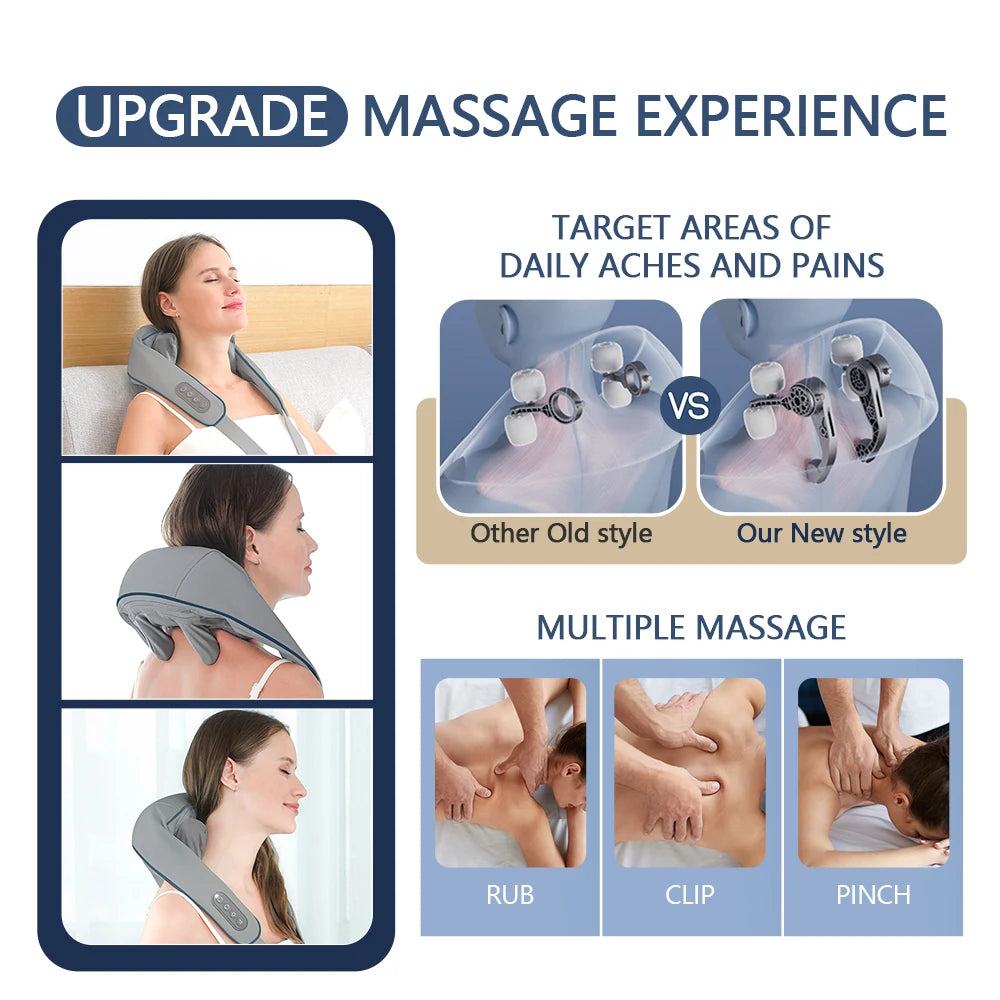 Wireless Neck and Back Massager for Cervical and Trapezius Relaxation