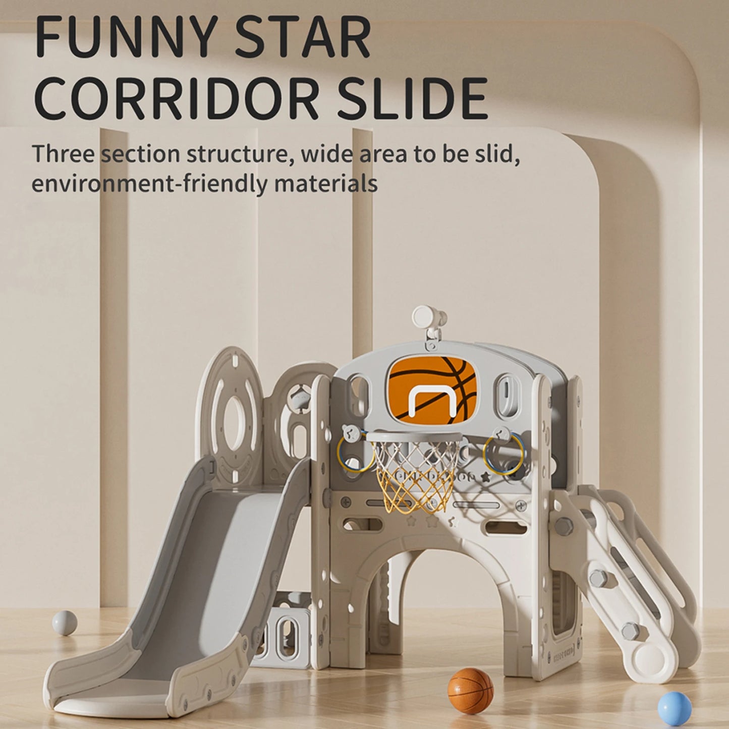 Fun Toddler Slide and Climber Playset with Basketball Hoop & Telescope - Perfect for Ages 1-3!