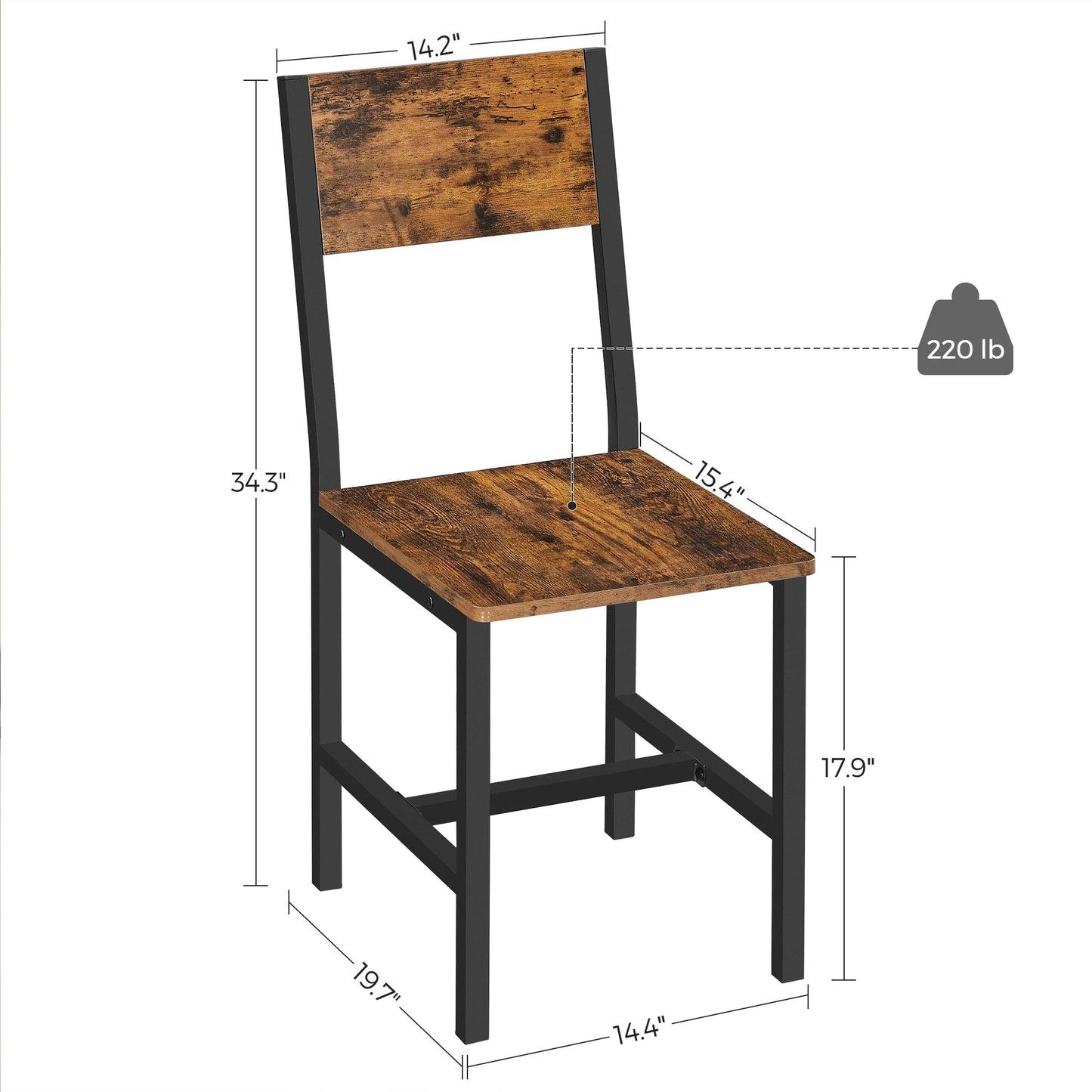 Dining Chair Set of 2, Steel Frame, Industrial, for Dining Room, Living Room, Kitchen, Heather Greige and Frosted