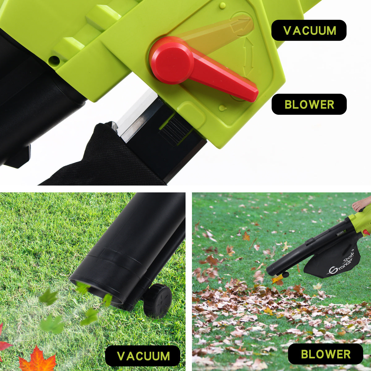 3000W 3 In 1 Leaf Blower, Garden Leaves Vacuum Cleaner