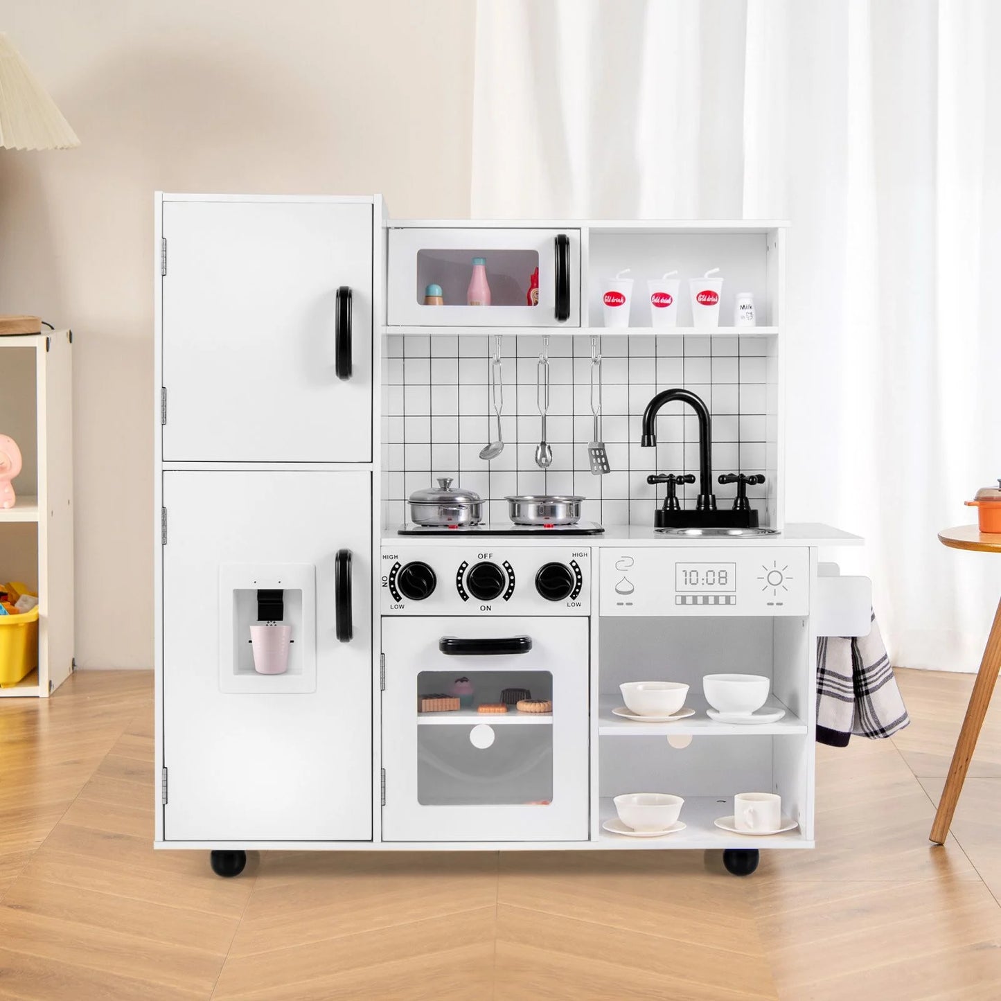 Play Kitchen Toy Set with Oven Real Sounds and Lights