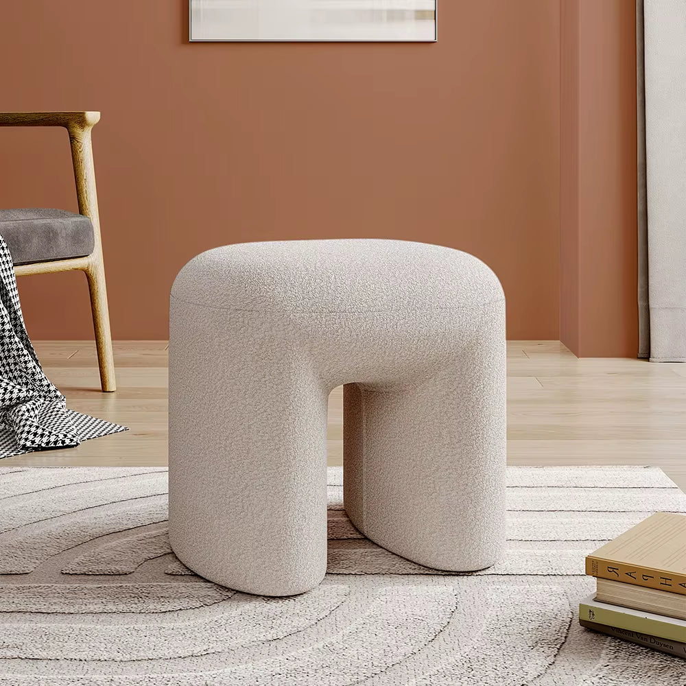 Multifunctional Household Modern Teddy Bear Fur Upholstered Ottoman
