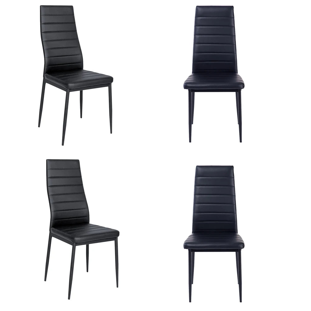 Set of 4 PU Leather Padded Seat Metal Legs Dining Chair for Dining Room, Living Room Home Office