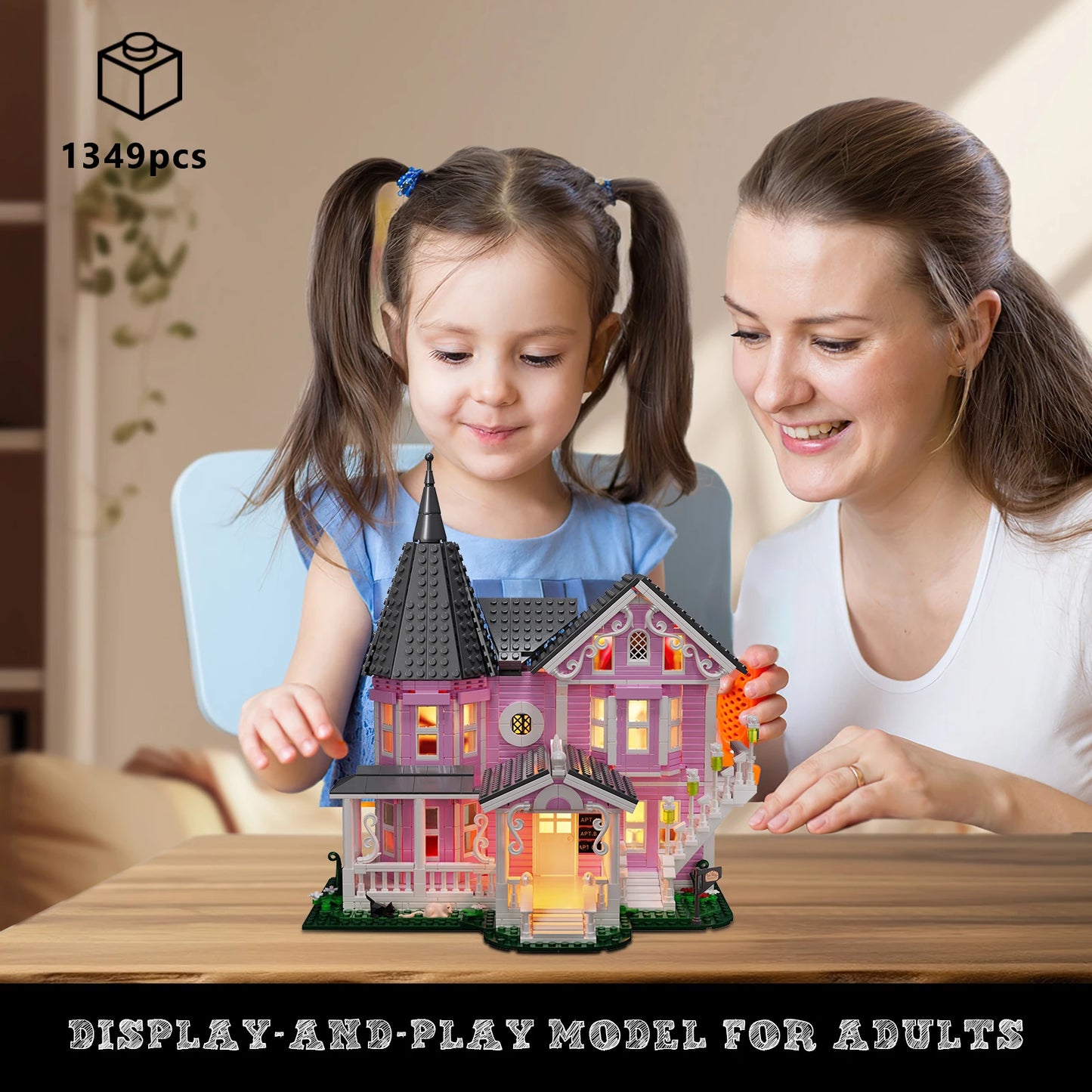 1370PCS Pink Palace Building Block Set Movie Apartment Architecture Model Brick Toys Christmas Gift for Boys＆Girls Kid