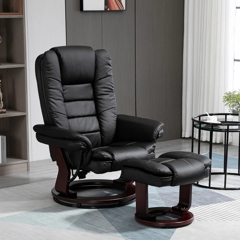 Lacari Faux Leather Recliner with Footstool