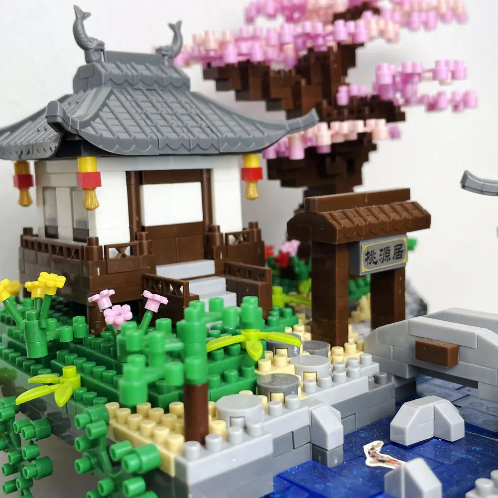 Peach Blossom Pond Building Blocks: Exquisite Traditional Chinese Architecture for Home Decor and Collectors