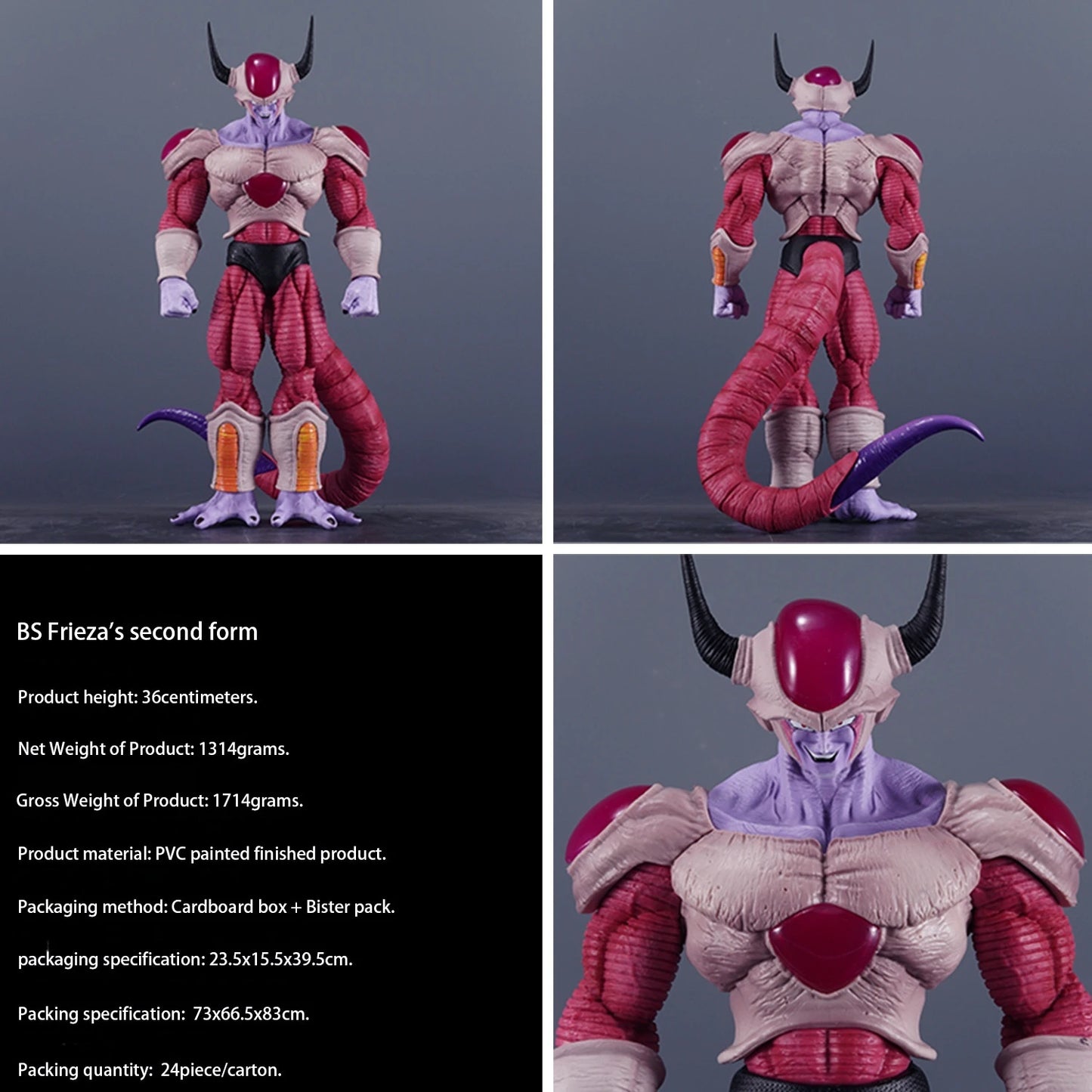 Dragon Ball Handmade 36Cm Bs Friza Second Form Standing Table Decoration Anime Animation Dragon Ball Handmade Model Doll Gift