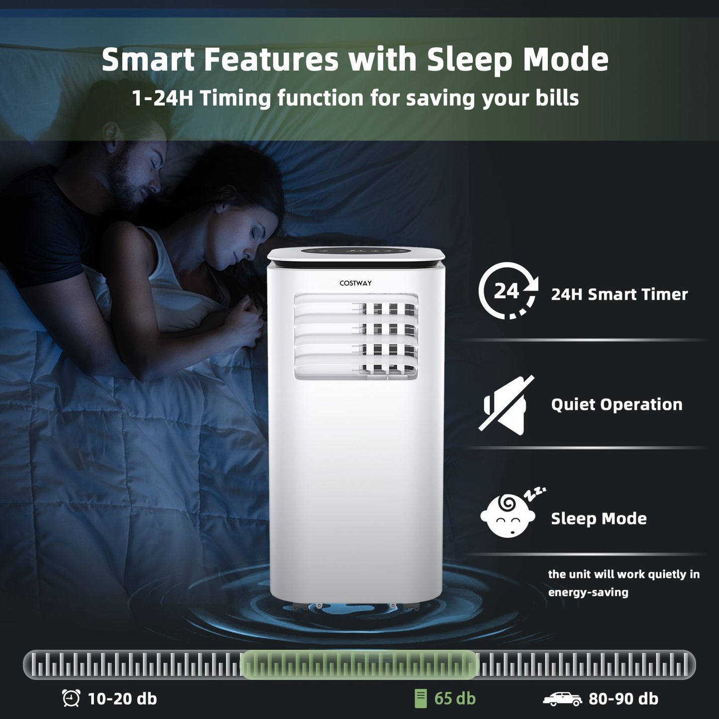 Stay Cool Anywhere: 4-in-1 Portable Air Conditioner 9000BTU with Remote Control