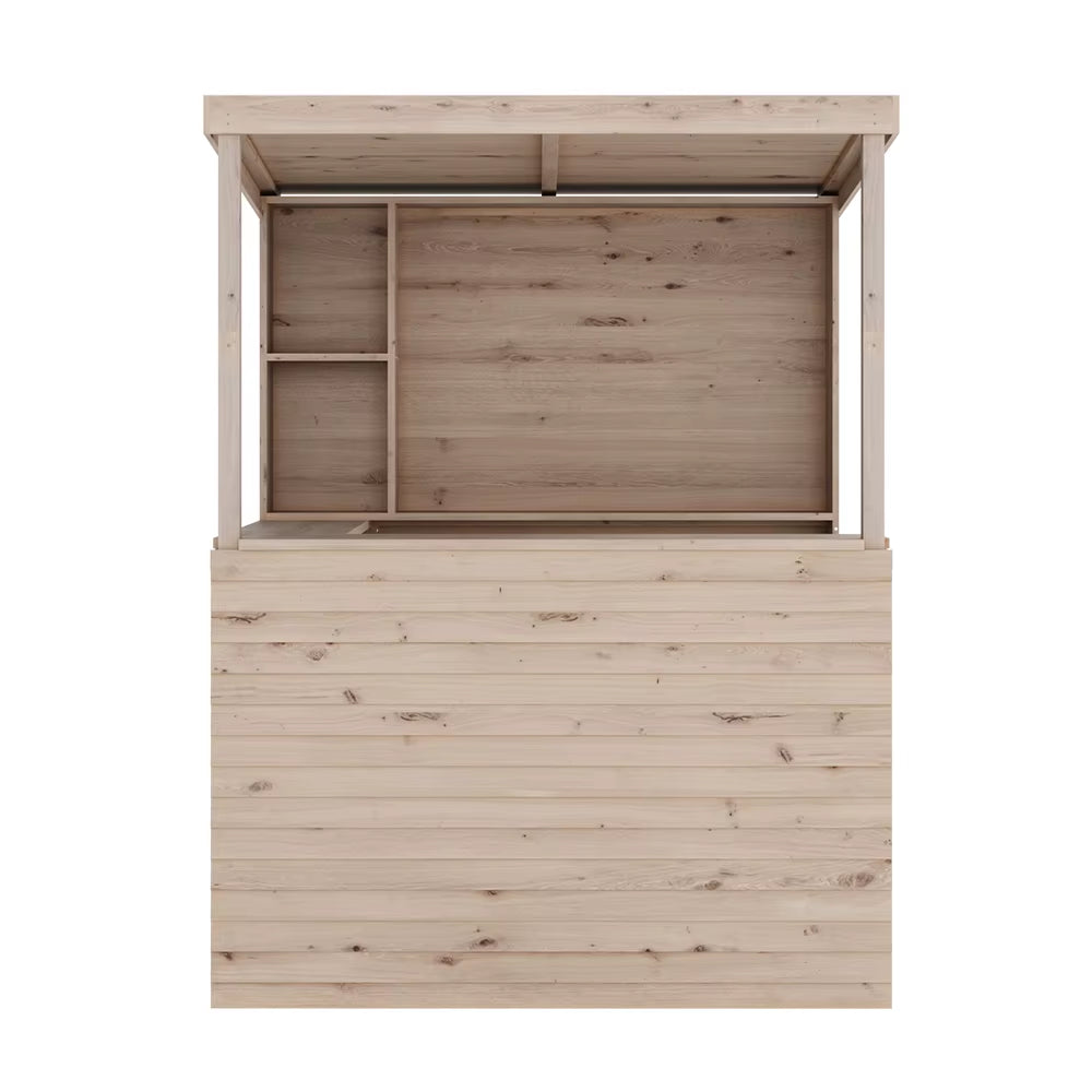 Outdoor Solid Wood Garden Bar Outdoor Furniture, 140Cm W X 160Cm D X 213Cm H