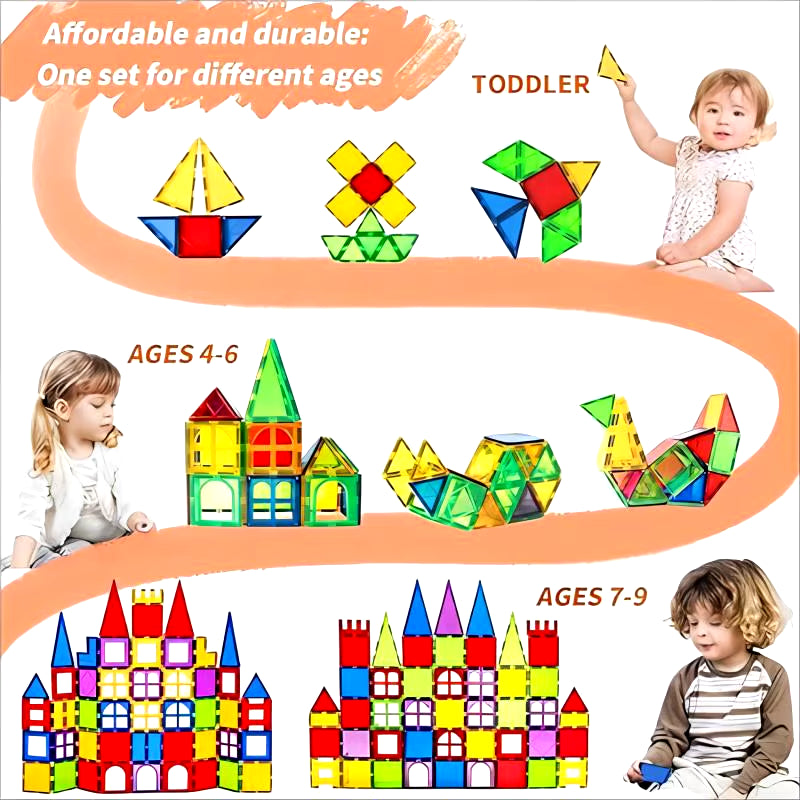 Magblock 66PCS Magnetic Building Blocks Set - Fun & Educational Construction Toy for Kids Ages 3-10!