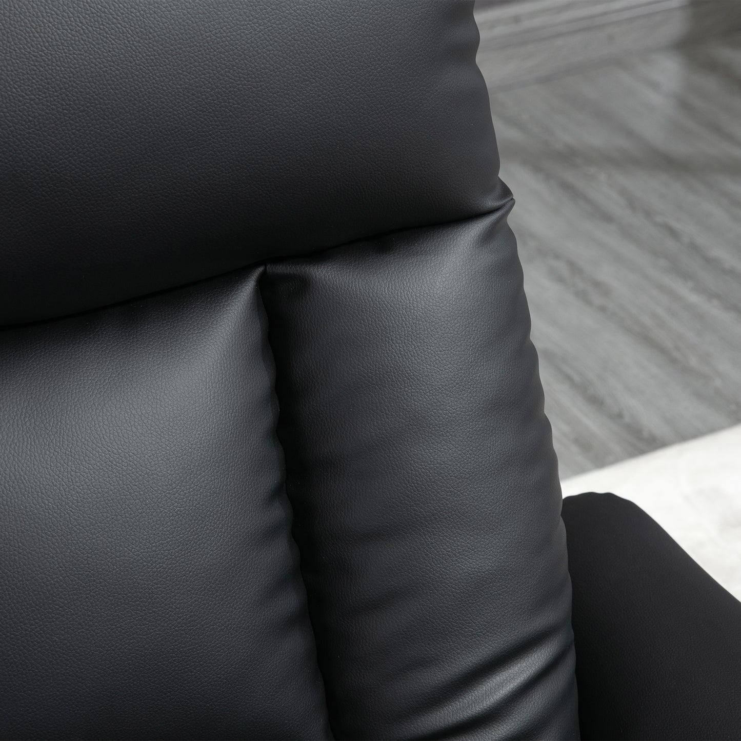 Power Lift Chair with PU Leather, Electric Recliner, Side Pocket, Black