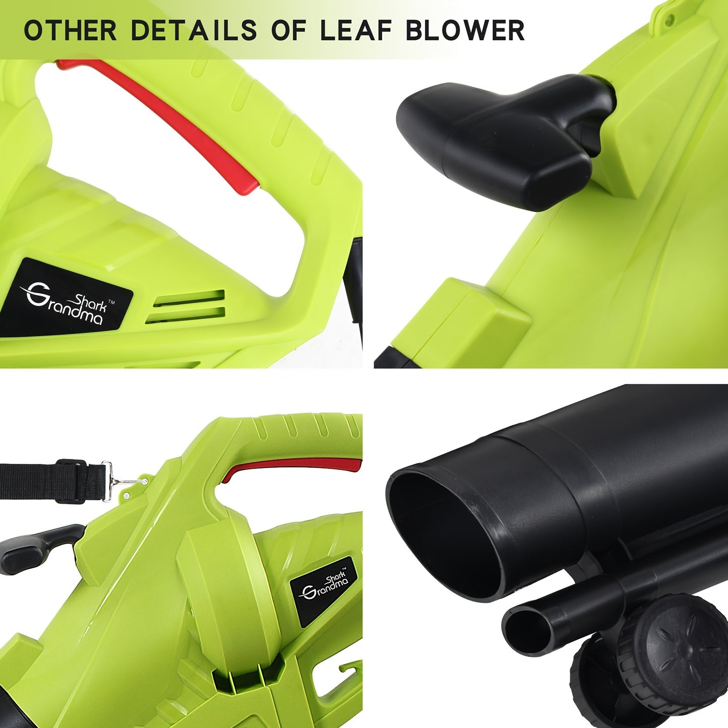 3000 W 3 in 1 Leaf Blower, Garden Leaves Vacuum Cleaner with Collection Bag (Green)
