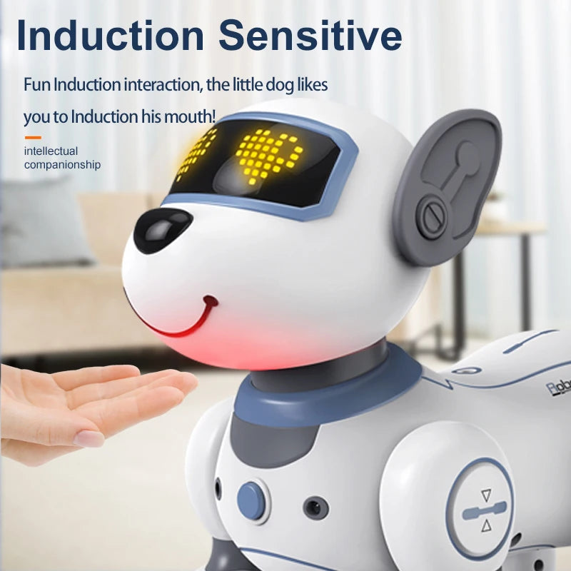 Interactive Pink RC Robot Dog - Voice Command, Programmable Stunts & Music - Perfect Gift for Girls!