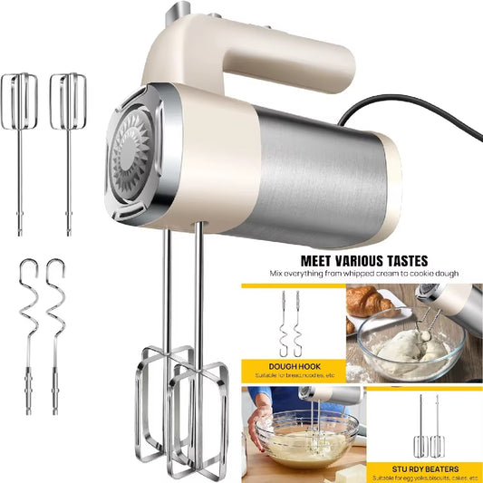 Powerful 2000W Electric Hand Mixer with Turbo Boost, 5 Speed Settings & Eject Button - Perfect for Whipping Dough, Cream, and Eggs!