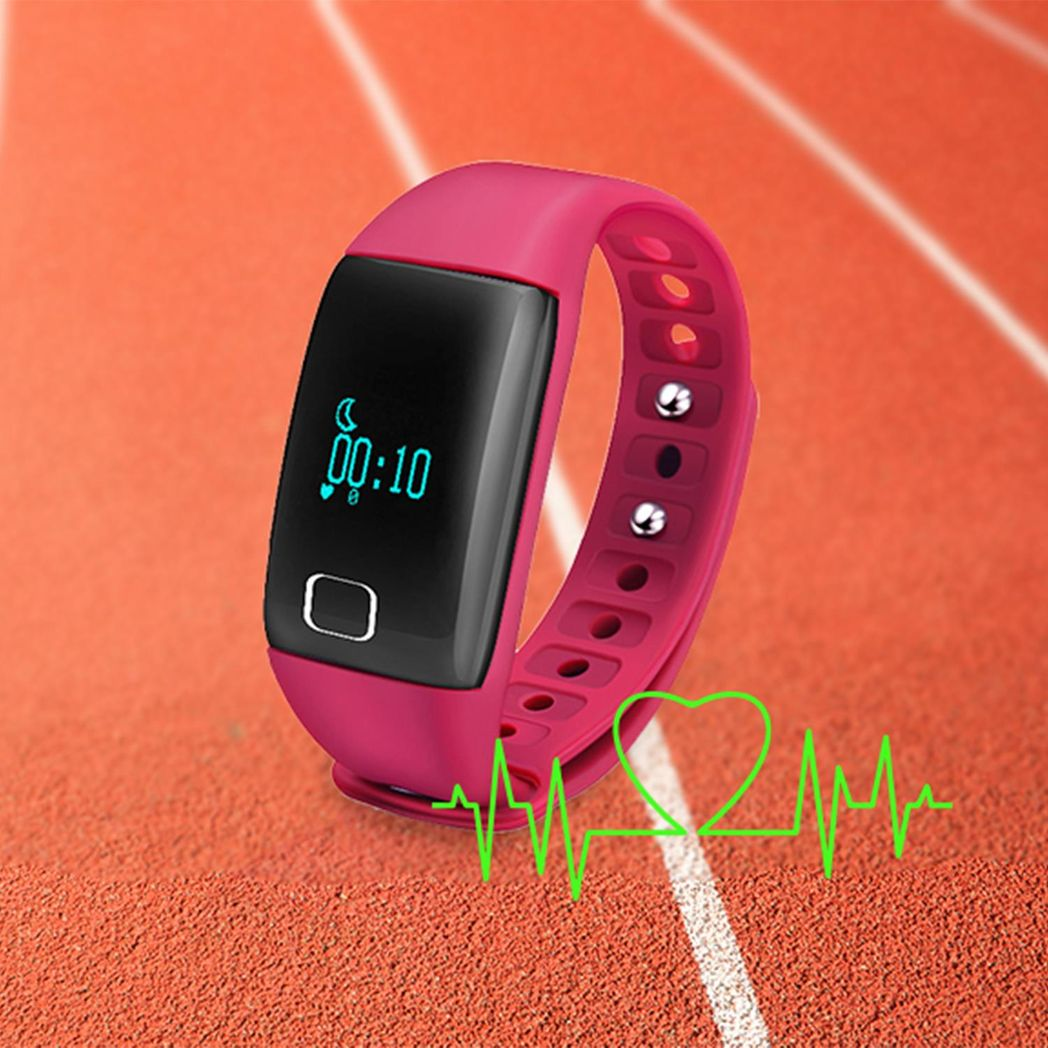 BaS-TeK T1 Pink Waterproof Fitness Tracker with Heart Rate Monitor