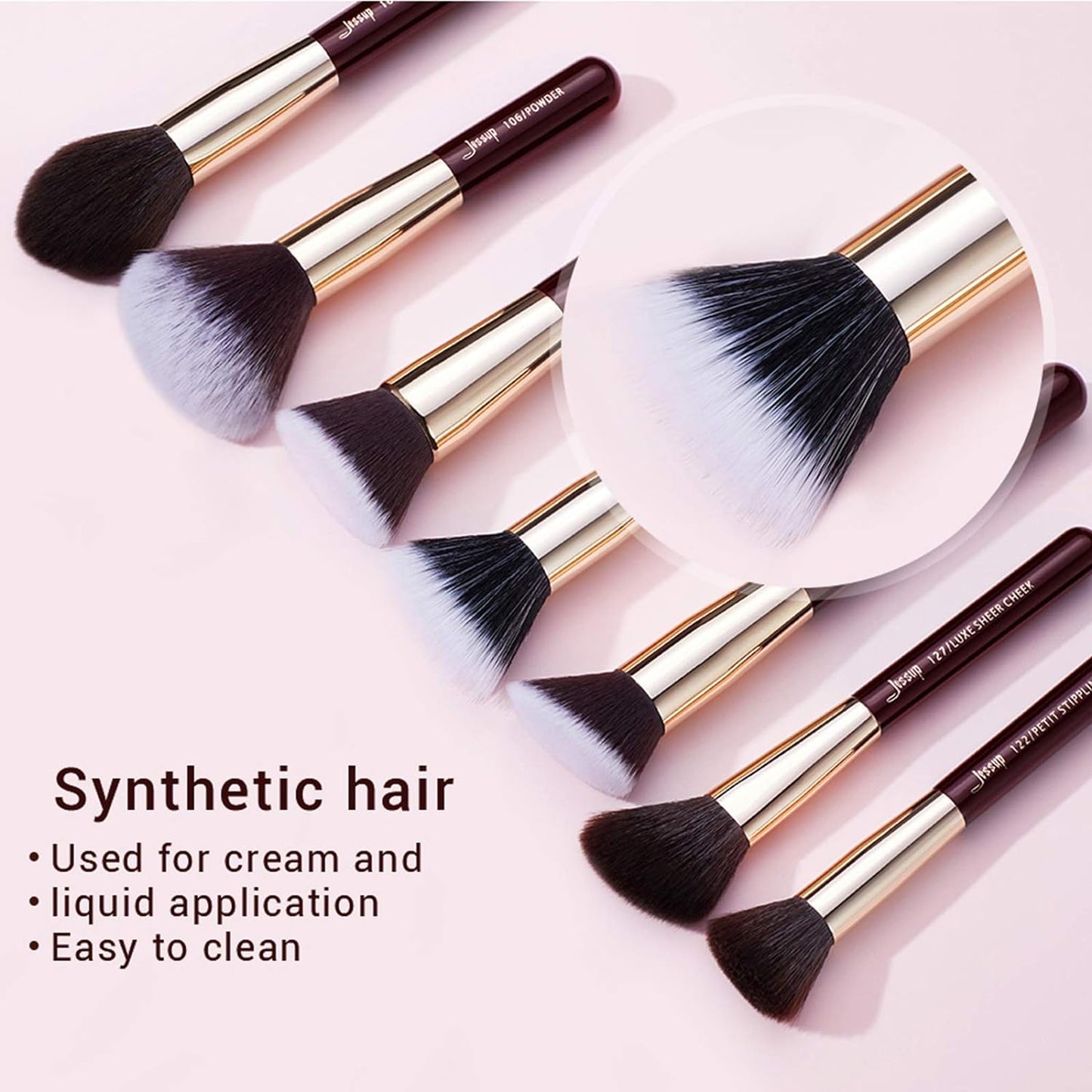 25PCS Professional Makeup Brush Set - Premium Natural Brushes for Foundation, Eyeshadow, Blending, Concealer, Blush & Highlight - T280