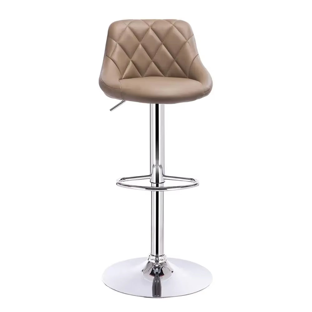 1PC Height-Adjustable Swivel Bar Chair Leather/Velvet Rotating Bar Stool Lifting High Stool with Footrest for Pub Home