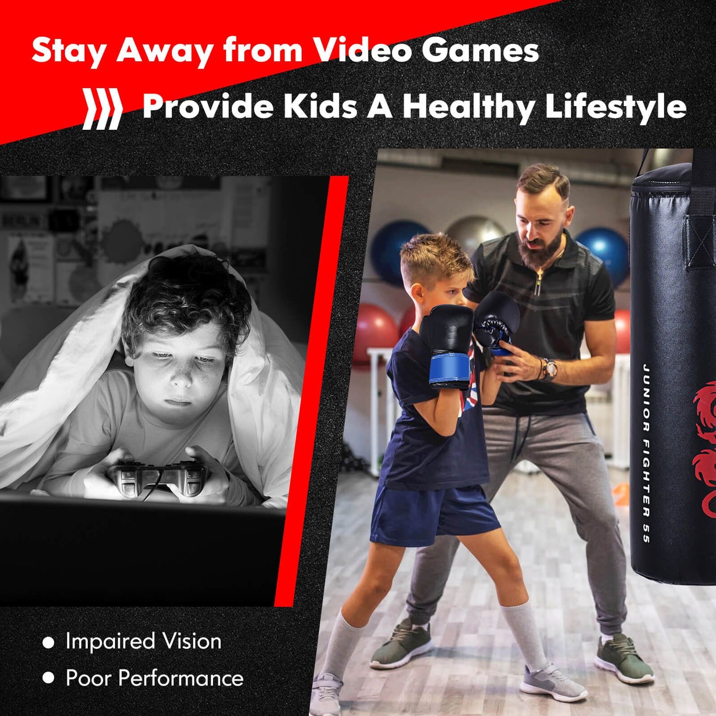 5-Piece Children's Boxing Set with Punching Bag and Gloves