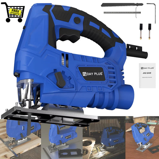 Powerful 1500W Electric Jigsaw with Laser Guide - 6 Speed Settings, Cuts 100mm Wood & 10mm Metal at 45° Angle!