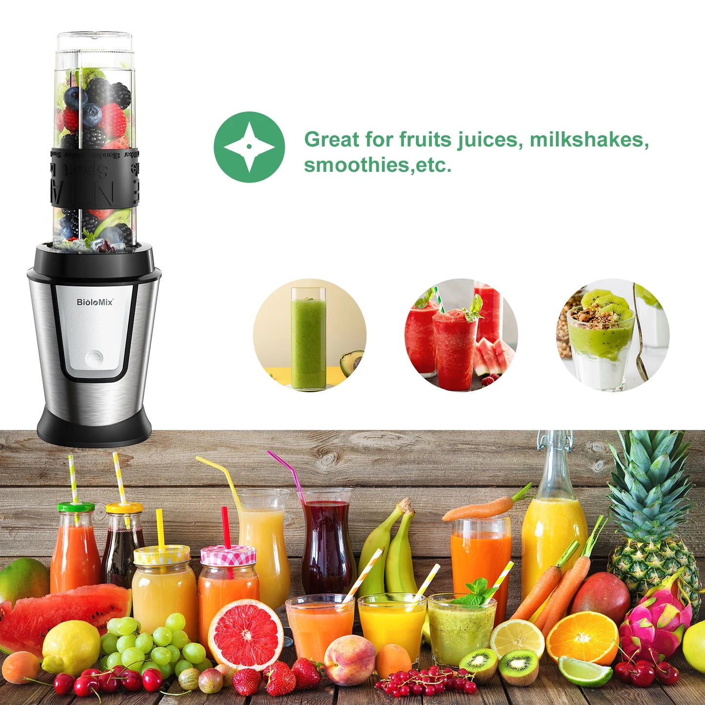 Versatile 3-in-1 Food Processor: 700W Portable Juicer, Blender, and Grinder for Smoothies and Chopping