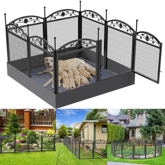 Ultimate Detachable Dog Playpen with Waterproof Pad - 8 Panel Exercise Kennel for Happy Puppies and Dogs