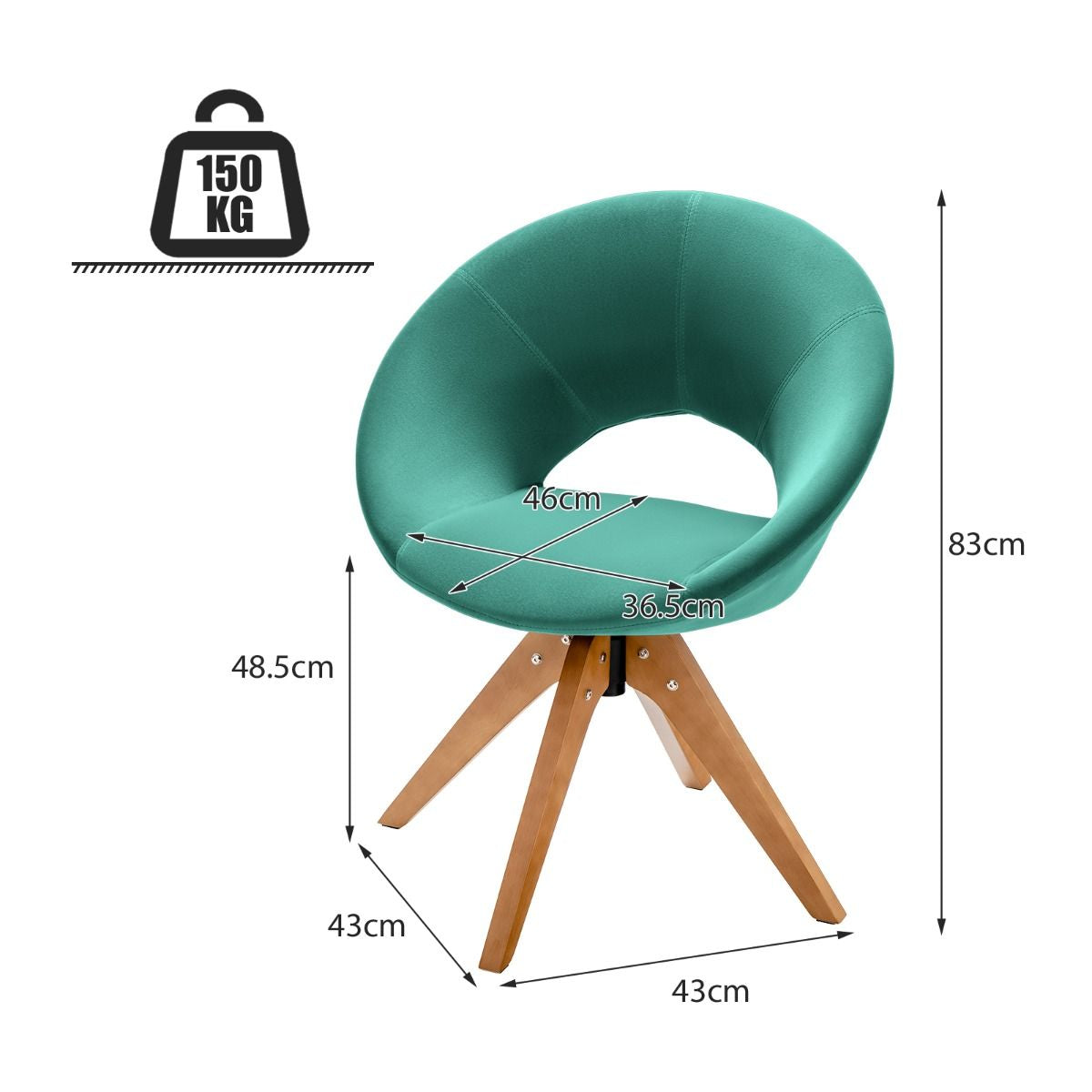 360° Swivel Velvet Accent Chair for Living Room, Bedroom and Office