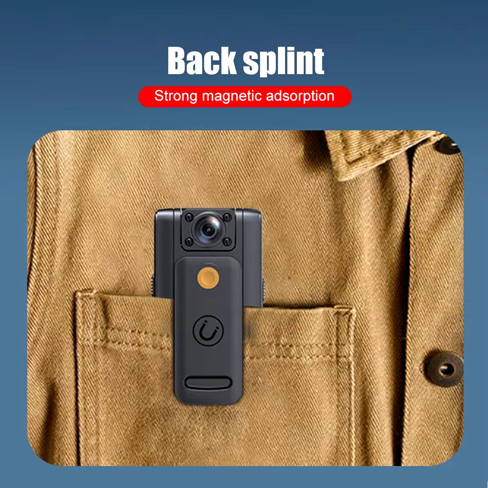 4K UHD Mini Body Camera with Audio and Video Recording, 150° Wide Angle, 180° Rotatable Lens, 7-Hour Battery Life, WiFi Connectivity