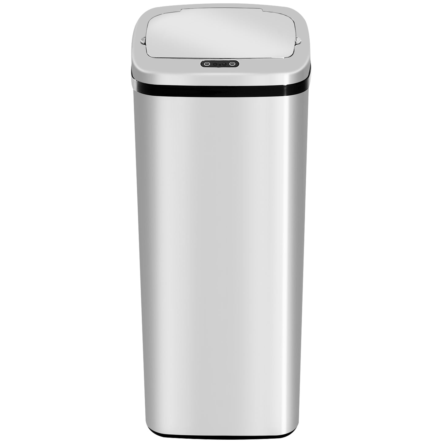 50L Motion Sensor Trash Bin - ABS, Silver/Black, Touchless Lid