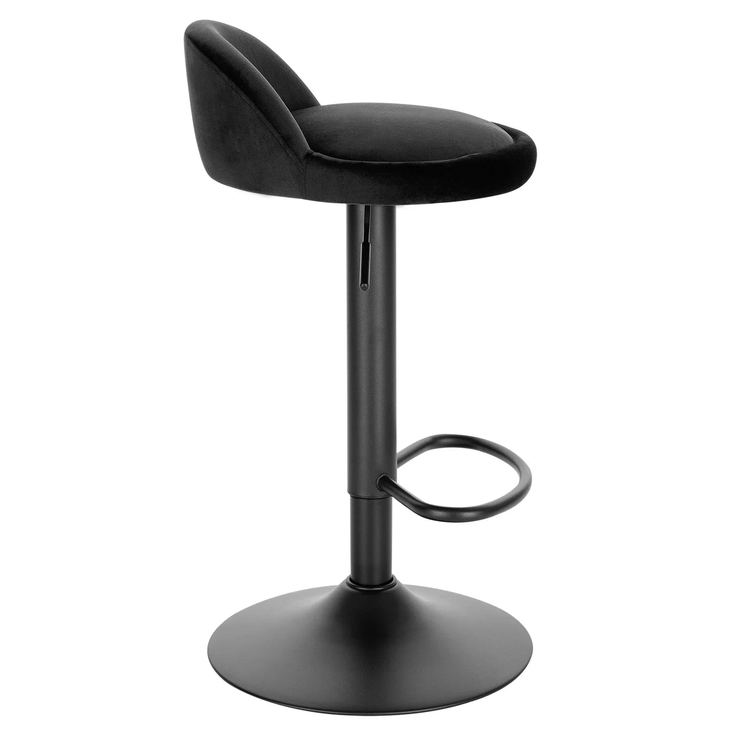 2Pcs/Set Velvet Swivel Bar Chairs with Footrest Backrest Height-Adjustable Bar Stool for Coffee Tea Kitchen Bar Home
