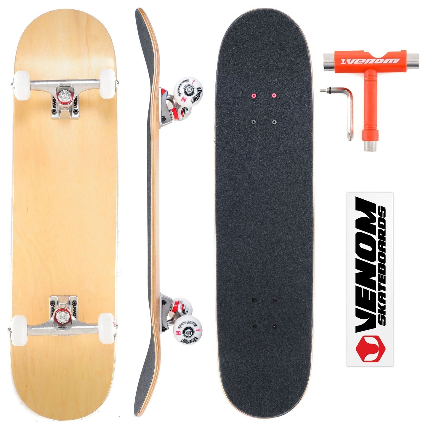Venom Core Complete Built Skateboard - Natural/Raw - 7.5