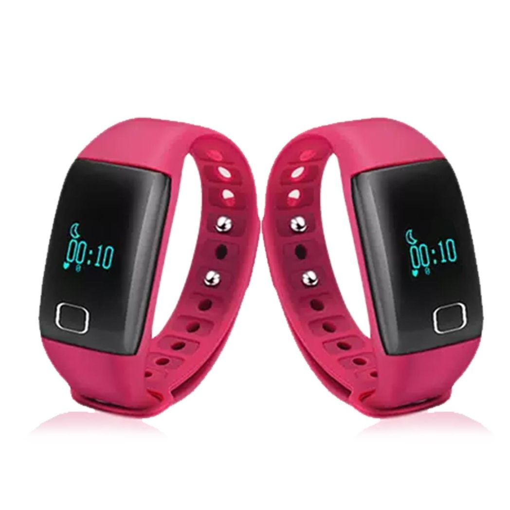 BaS-TeK T1 Pink Waterproof Fitness Tracker with Heart Rate Monitor