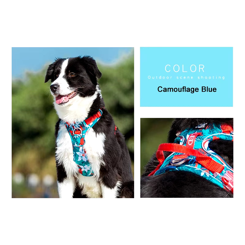 Ultimate Camouflage Reflective Dog Harness - Adjustable & Stylish TLH5653
