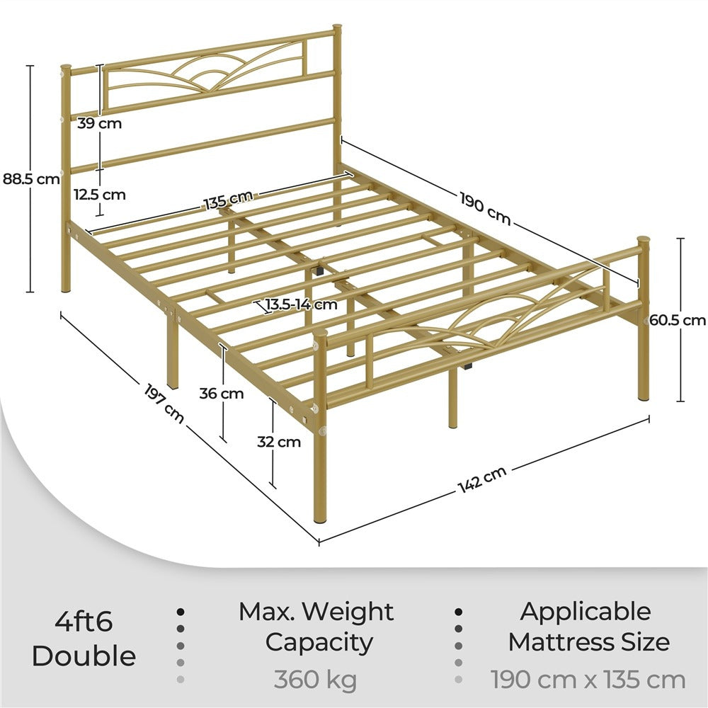 Single Metal Platform Bed Frame, Mattress Foundation with Cloud-inspired Design Headboard Easy Assembly