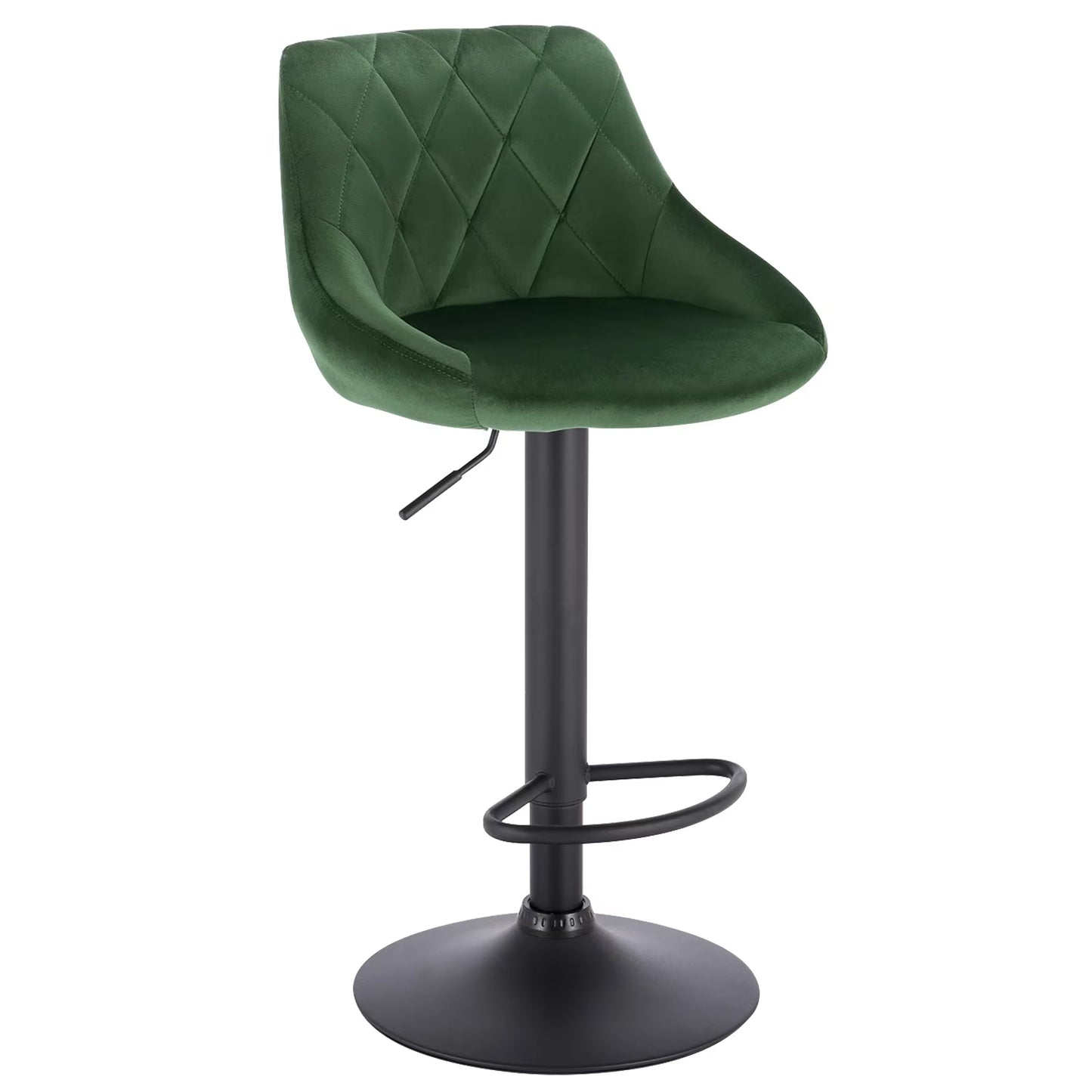 1PC Height-Adjustable Swivel Bar Chair Leather/Velvet Rotating Bar Stool Lifting High Stool with Footrest for Pub Home