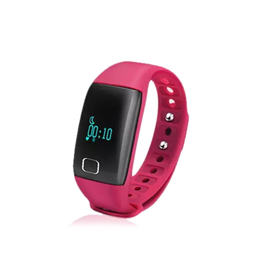 BaS-TeK T1 Pink Waterproof Fitness Tracker with Heart Rate Monitor