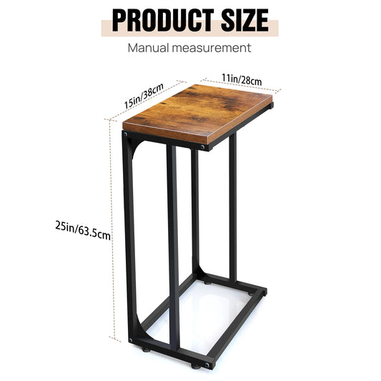 BRIEFNESS C-Shape Side Table Snack Table Bedside Table Sofa End Side Table Laptop Table Living Room Desk C-Shaped Workbench