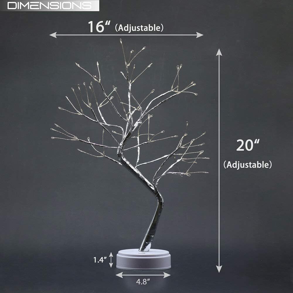 50cm Twig Lamp With 108 LEDs - Warm White Cool White Multicolour Birch USB/Battery Operated Tabletop Bonsai Wire Tree