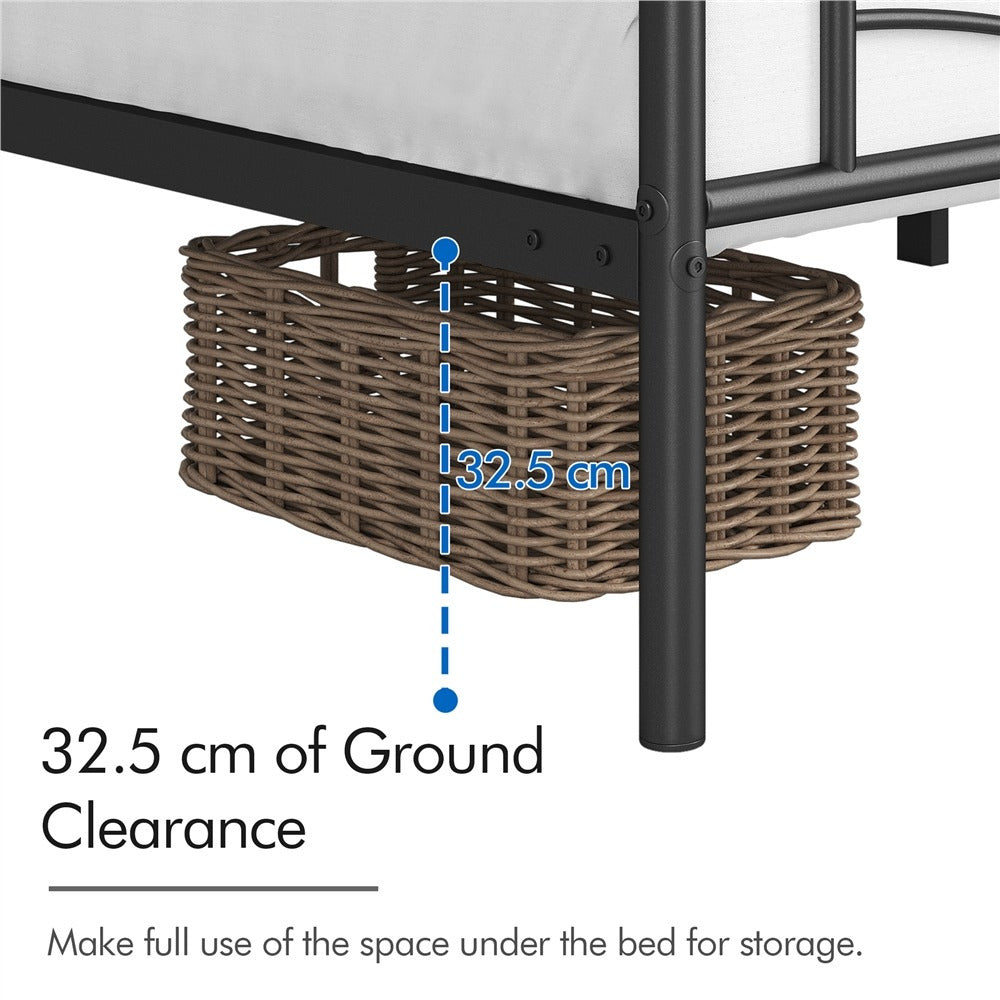 Single Metal Platform Bed Frame, Mattress Foundation with Cloud-inspired Design Headboard Easy Assembly
