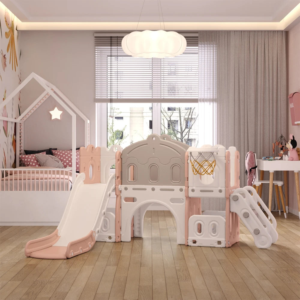 Kidkid Versatile Toddler Playset with Slide & Basketball Hoop - Perfect for Ages 1-3!