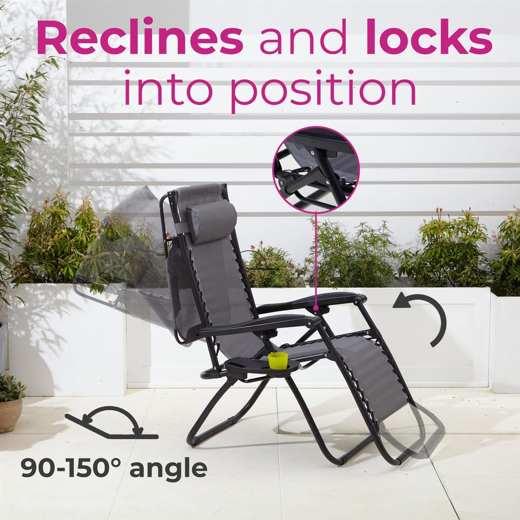 Neo Black Adjustable Zero Gravity Chair & Table Set - Ultimate Comfort Awaits!