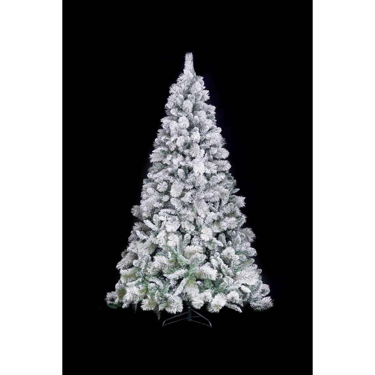 4FT-8FT Christmas Tree Green Artificial Plain Frosted Snowy Boulder Pine Helsinki Fir Tips Bushy Holiday Elegant Home Xmas Festive Decorations