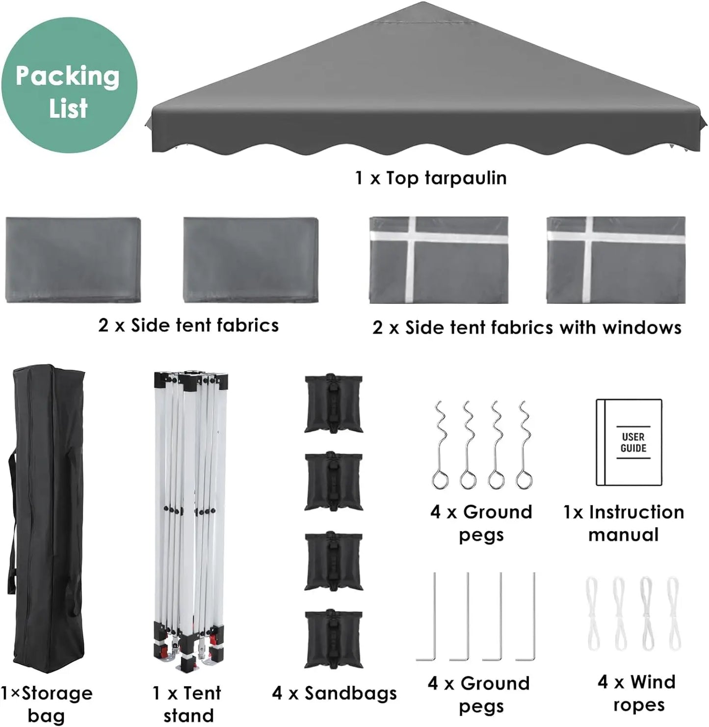 Pop up Canopy with Sidewalls,Outdoor Winter Gazebo, 10'X10'(3X3M) Party Tent, Adjustable Leg Heights, Windows, Wheeled Carry Bag