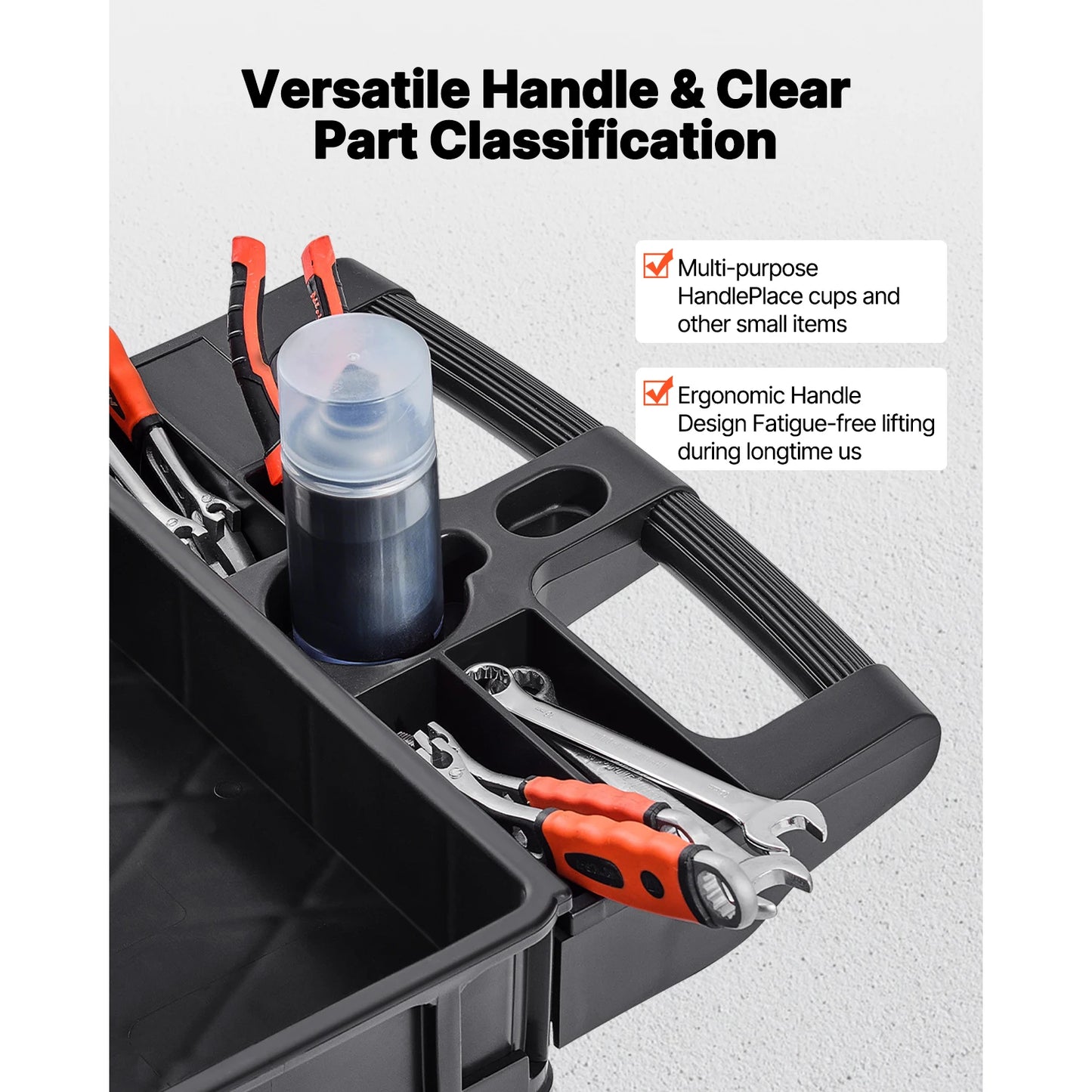 2/3 Shelf Utility Service Cart Heavy Duty with 360° Swivel Wheels Ergonomic Storage Handle for Warehouse/Garage/Cleaning