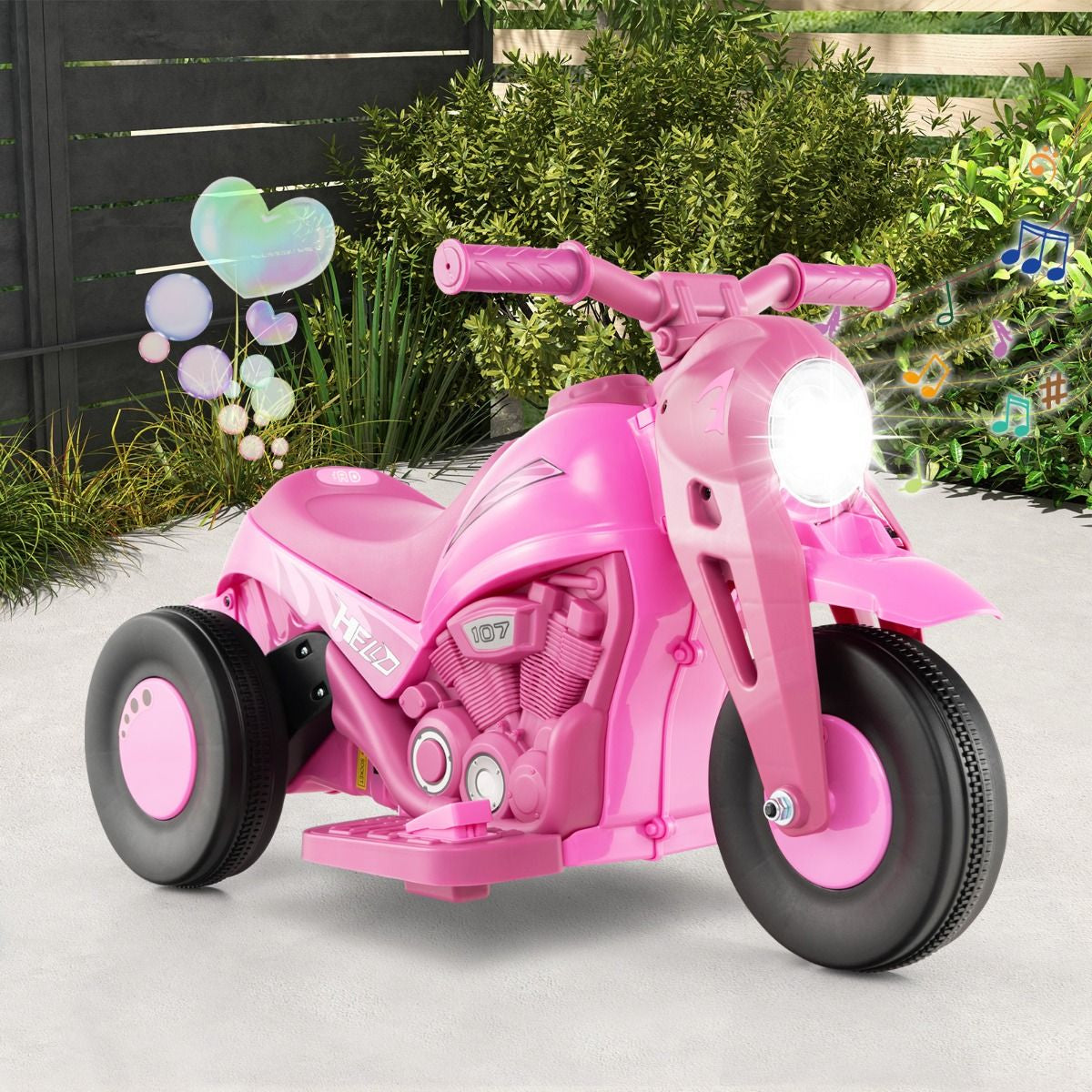 6V Electric Kid Ride on Motorcycle with Bubble Maker