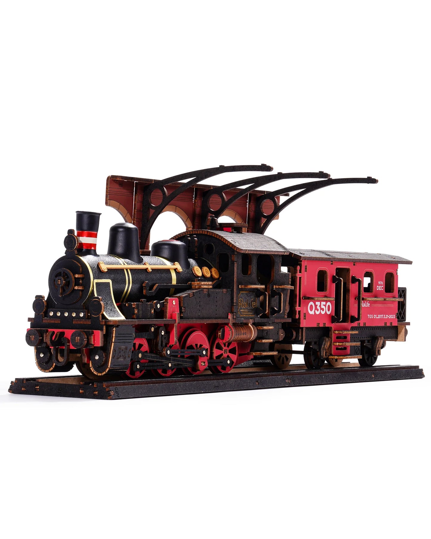 Rolife Steam Journey 3D Wooden Puzzle - Easy Assemble Traditional Train Model with Pre-Colored Design - Perfect Gift for All Ages!