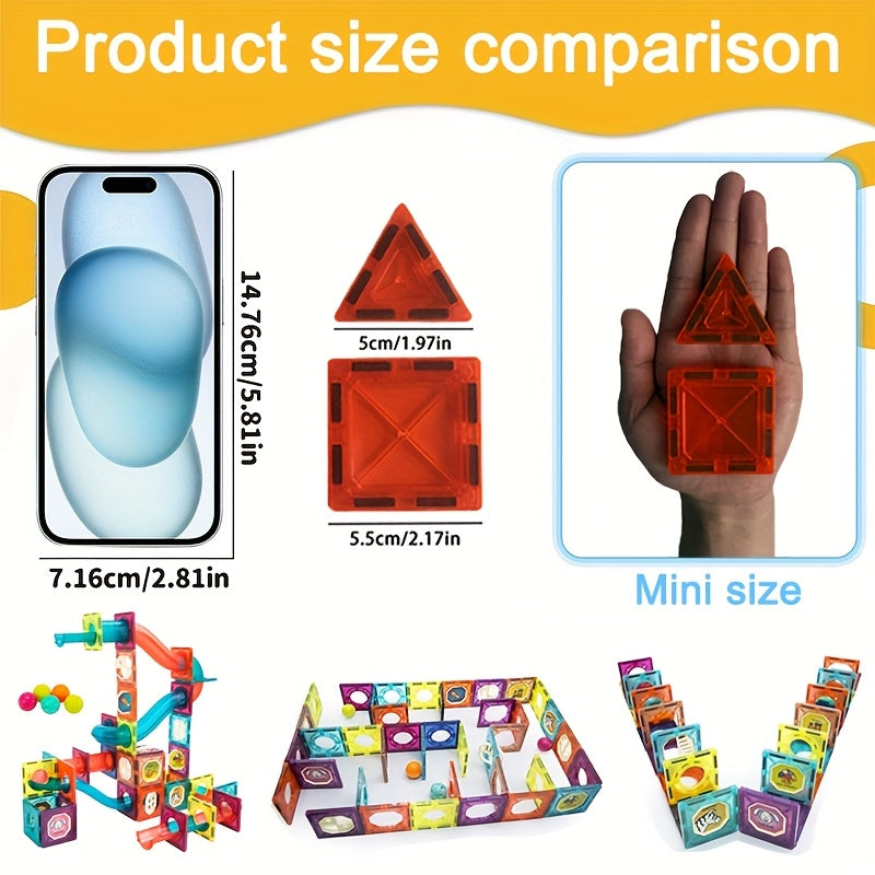 42pcs Magnetic Tiles, STEM Magnet Building Blocks Toys for Christmas/Halloween/Thanksgiving Day Gift