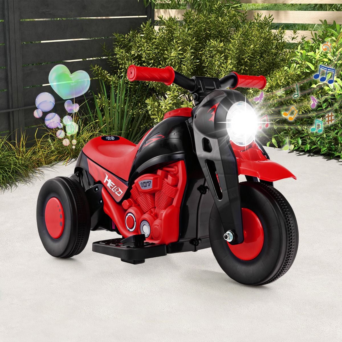 6V Electric Kid Ride on Motorcycle with Bubble Maker