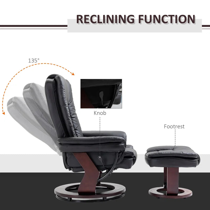 Lacari Faux Leather Recliner with Footstool
