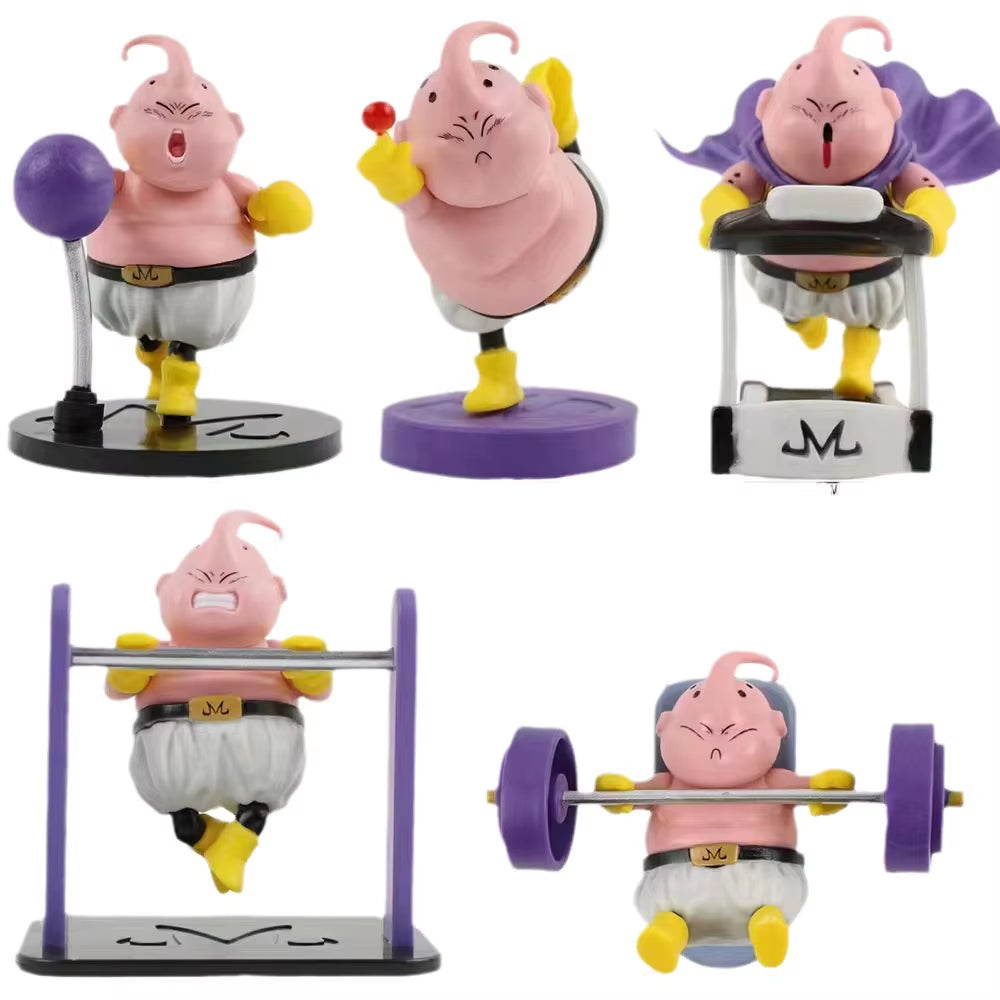 5Pcs/Set Dragon Ball Z Fitness BUU Action Figure Toys Collection PVC Model Vinyl Figurine Doll